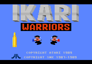 Ikari Warriors title screen for Atari 7800
